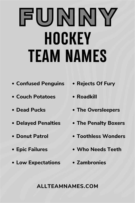 funny hockey fantasy names|funniest hockey player names.